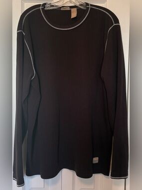 Vintage 90s Quiksilver Brown Waffle Knit Long Sleeve Crewneck Pullover XLarge XL